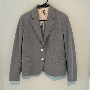 Anne Klein Black and White Pinstripe Blazer Size 12